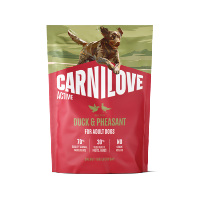 CARNILOVE Active Duck&Pheasant for Adult sausas pašaras suaugusiems šunims su antiena, 1,5 kg