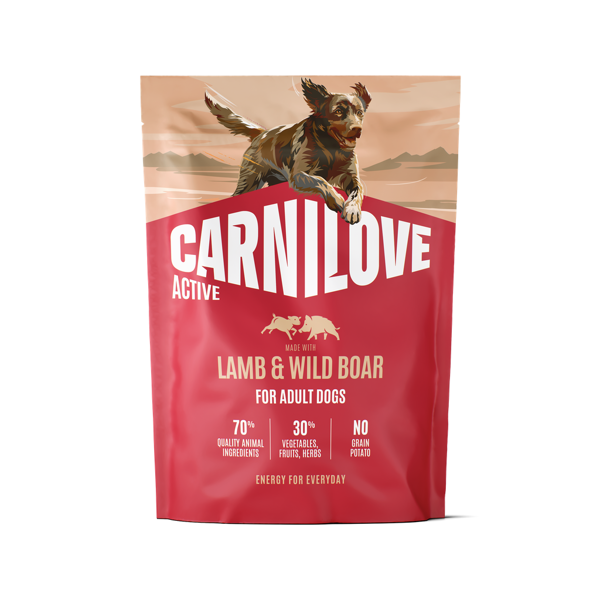 CARNILOVE Active Lamb&Wild Boar Adult sausas pašaras suaugusiems šunims su ėriena, 1,5 kg