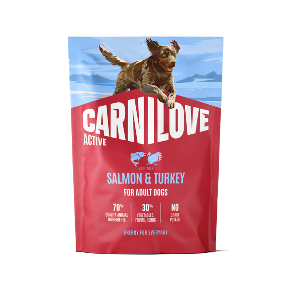 CARNILOVE Active Salmon&Turkey Adult sausas pašaras suaug. šunims su lašiša ir kalakutiena, 1,5 kg