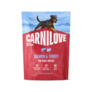 CARNILOVE Active Salmon&Turkey Adult Small Breed sausas pašaras m.veislių šunims su lašiša, 1,5 kg
