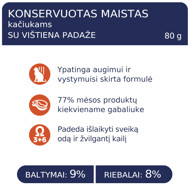 CLUB 4 PAWS Premium konservuotas pašaras su vištiena padaže kačiukams, 80 g