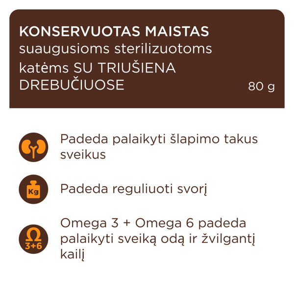 CLUB 4 PAWS Premium konservuotas pašaras su triušiena drebučiuose sterilizuotoms katėms, 80 g