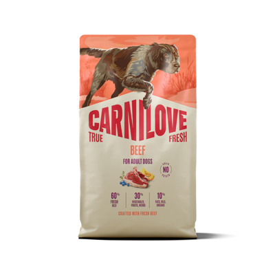 CARNILOVE TRUE FRESH Dog Beef sausas pašaras šunims su jautiena, 4 kg 