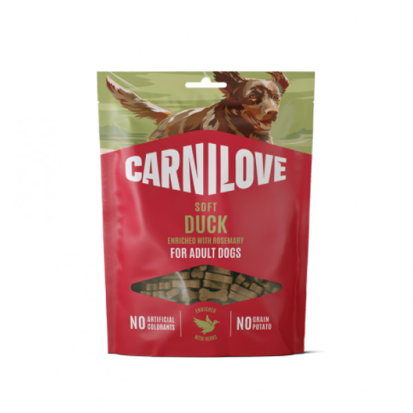 CARNILOVE Dog Soft Snack Duck with Rosemary skanėstai šunims, 200 g