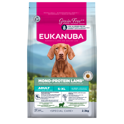 EUKANUBA Special Care Monoprotein sausas pašaras šunims su ėriena, AB, 2,3 kg 