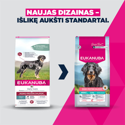 EUKANUBA Special Care Monoprotein sausas pašaras šunims su lašiša, AB, 12 kg