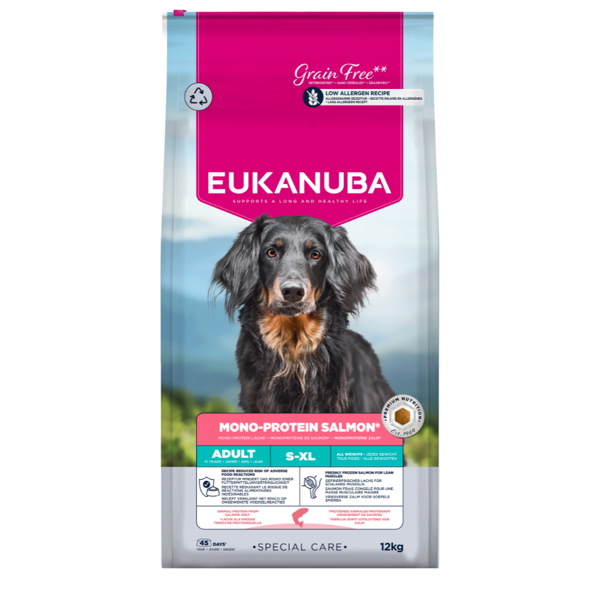 EUKANUBA Special Care Monoprotein sausas pašaras šunims su lašiša, AB, 12 kg