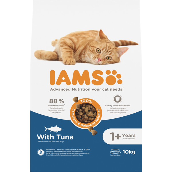 IAMS sausas pašaras katėms su tunu, 10kg