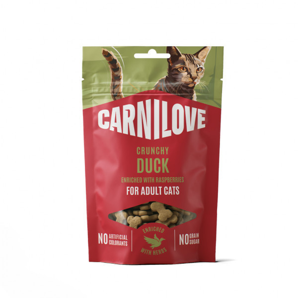 CARNILOVE Duck with Raspberries skanėstas katėms su antiena 50 g