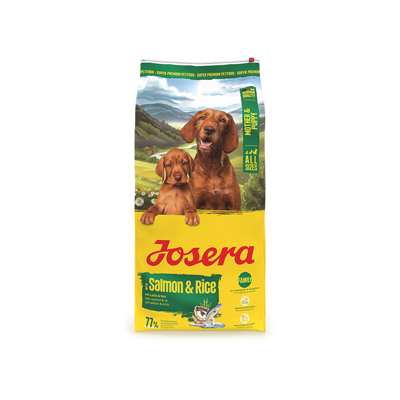 JOSERA Mother and Puppy sausas pašaras vaikingoms kalėms ir šuniukams su lašiša ir ryžiais, 12,5 kg