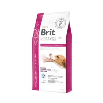 BRIT GF Veterinary Diets Dog Hypoallergenic Hydrolized sausas pašaras šunims, 6 kg