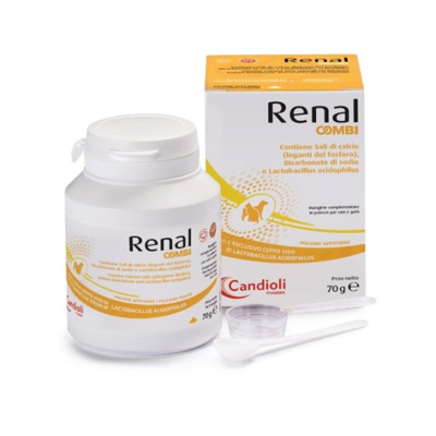 CANDIOLI Renal Combi milteliai inkstų funkcijai, šunims ir katėms, 70 g