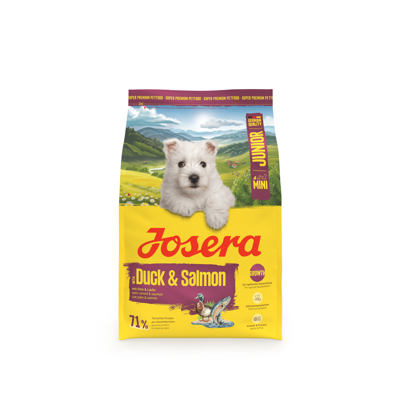 JOSERA MiniJunior sausas pašaras m. veislių jauniems šunims su antiena ir lašiša, 3 kg