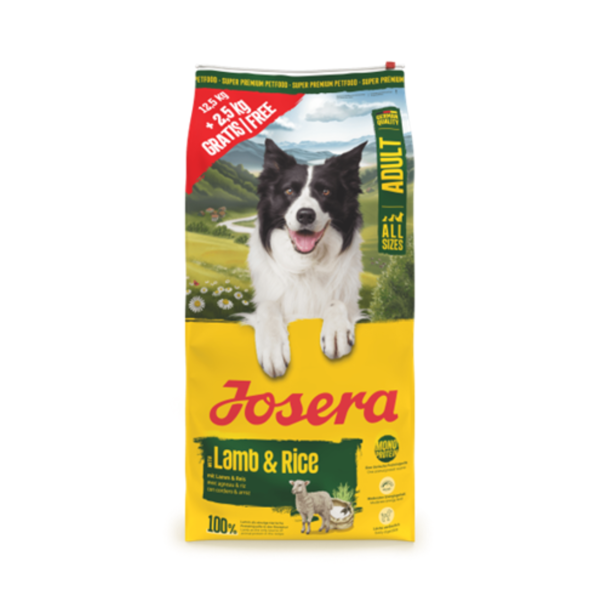 JOSERA A/S Lamb+Rice pašaras šunims su ėriena, 12,5+2,5kg AKCIJA