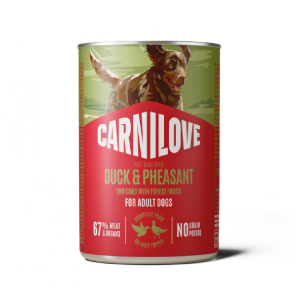 CARNILOVE Wild Meat Duck&Pheasant konservai suaugusiems šunims su antiena ir fazaniena, 400g
