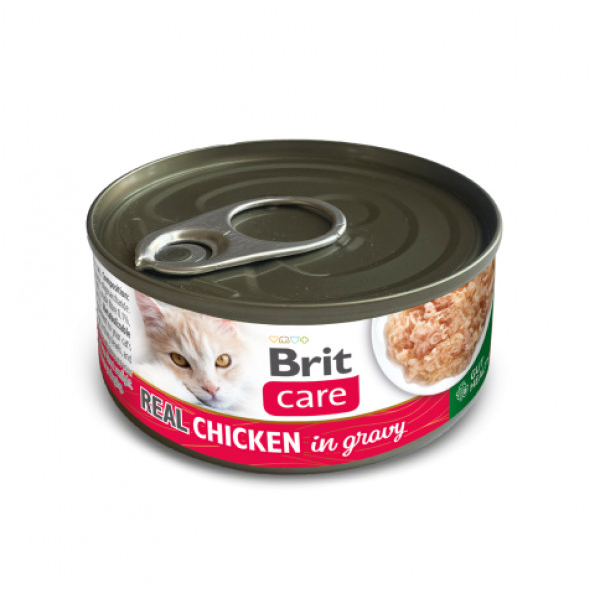 BRIT CARE Cat Real Chicken in gravy konservai katėms su vištiena, 80 g
