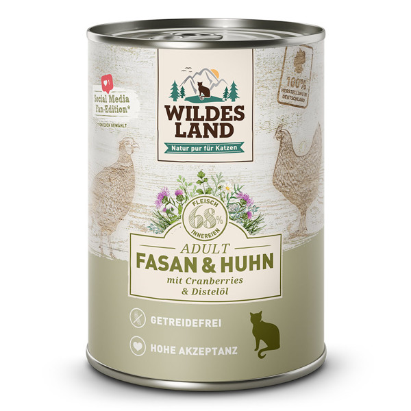 WILDES LAND Pheasant and chicken konservai katėms su fazaniena ir vištiena, 400 g