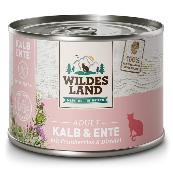 WILDES LAND Calf and duck konservai katėms su veršiena ir antiena, 200 g