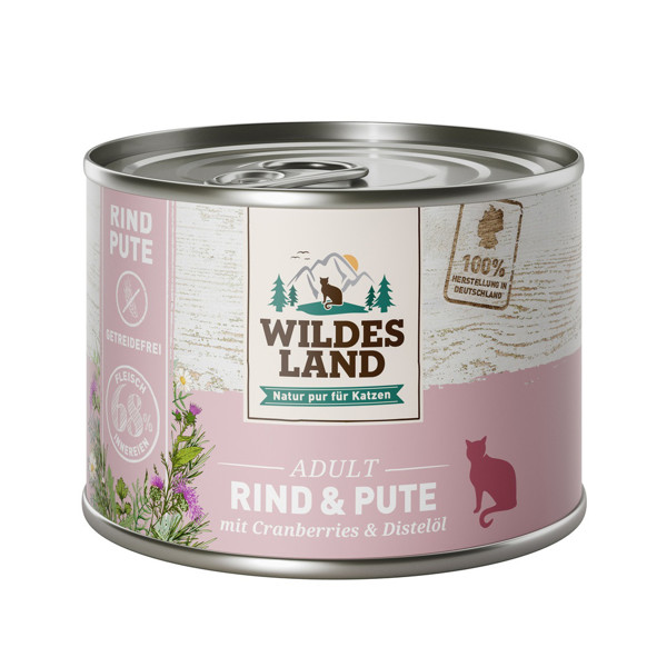 WILDES LAND Beef and turkey konservai katėms su jautiena ir kalakutiena, 400 g