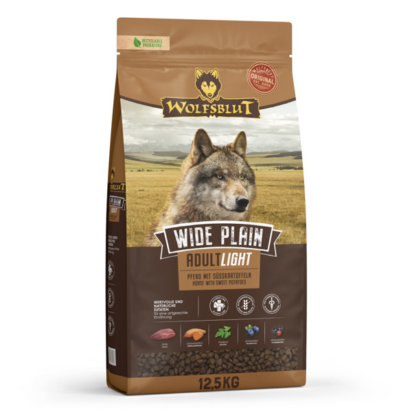 WOLFSBLUT Wide Plain  sausas pašaras suaugusiems šunims us arkliena, 12,5 kg