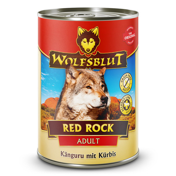 WOLFSBLUT Red Rock su kengūriena konservai suaugusiems šunims, 395 g