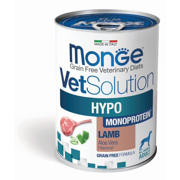 MONGE VetSolution HYPO MONO konservai šunims su ėriena, 400 g