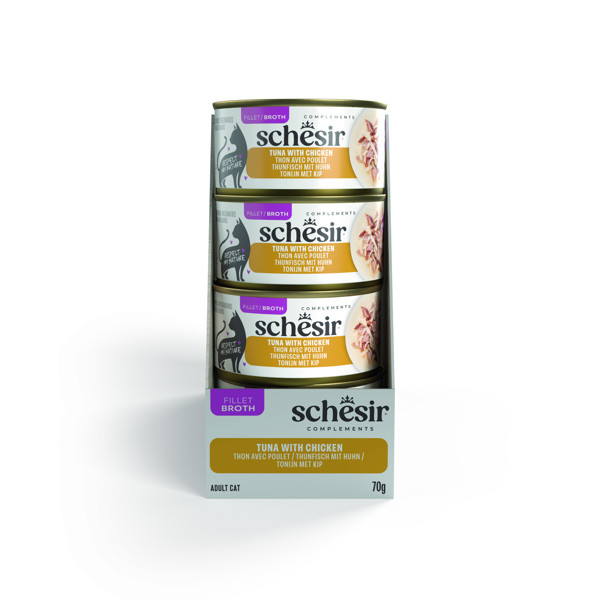 SCHESIR Complements Tuna with chicken sriuba katėms su tunu ir vištiena, 70g