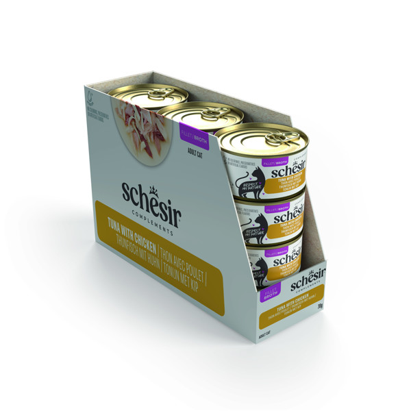 SCHESIR Complements Tuna with chicken sriuba katėms su tunu ir vištiena, 70g 