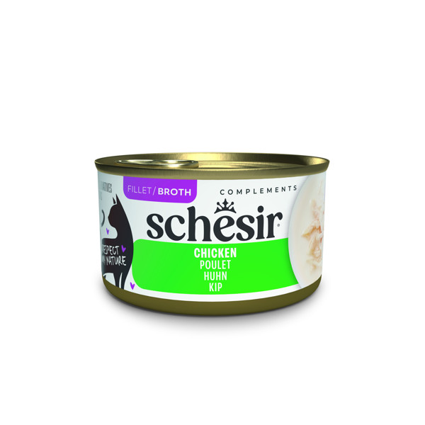 SCHESIR Complements Chicken sriuba katėms su vištiena, 70g 