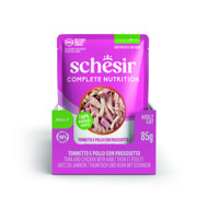SCHESIR Complete Nutrition Tuna and chicken with ham skanėstas katėms su tunu ir kumpiu, 85g