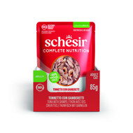 SCHESIR Complete Nutrition Tuna with shrimps skanėstas katėms su tunu ir lašiša, 85g