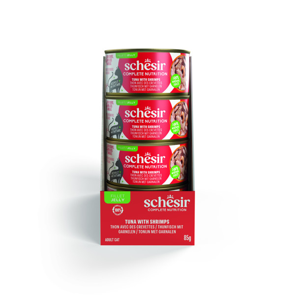 SCHESIR Complete Nutrition Tuna with shrimps konservai katėms su tunu ir krevetėmis, 85g
