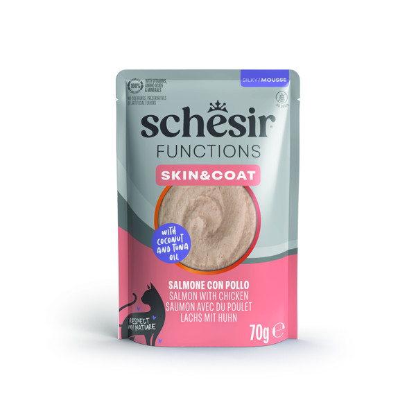 SCHESIR Functions Skin & Coat Salmon with chicken skanėstas su lašiša ir vištiena, 70g