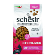 SCHESIR Monoprotein Formula Sterilized ham sausas maistas steril. katėms su kumpiu, 1,5kg