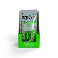 SCHESIR Squeez It Chicken kreminis skanėtsas katėms su vištiena, 4x15g