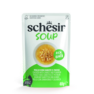 SCHESIR Soup Chicken with carrot and pumpkin sriuba katėms su vištiena, morkomis ir moliūgais, 40g 