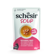 SCHESIR Soup Salmon and carrot sriuba katėms su lašiša ir morkomis,  40g