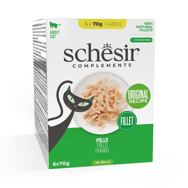 SCHESIR Complements Chicken  skanėstas katėms su vištiena, 6x70g