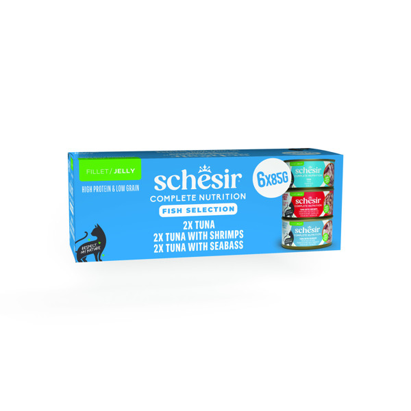 SCHESIR Complete Nutrition Variety pack įvairių skonių konservai katėms, 6x85g 