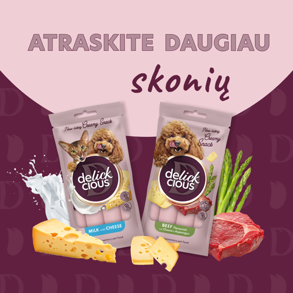 DELICKCIOUS kreminiai skanėstai su antiena ir spanguolėmis suaugusiems šunims (4x15 g), 60 g