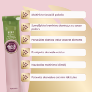 DELICKCIOUS kreminiai skanėstai su jautiena, sūriu ir smidrais suaugusiems šunims (4x15 g), 60 g