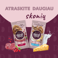 DELICKCIOUS kreminiai skanėstai su jautiena, sūriu ir smidrais suaugusiems šunims (4x15 g), 60 g
