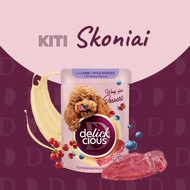  DELICKCIOUS konservuotas pašaras su kalakutiena ir trop. vaisiais suaugusiems šunims, 80 g