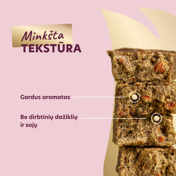 DELICKCIOUS ore džiovinti skanėstai su kalakutiena, morkomis ir obuoliais suaugusiems šunims, 80 g