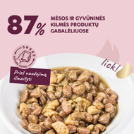 DELICKCIOUS konservuotas pašaras su antiena ir vištiena suaugusioms katėms, 85 g