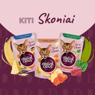 DELICKCIOUS konservuotas pašaras su antiena ir vištiena suaugusioms katėms, 85 g