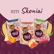 DELICKCIOUS konservuotas pašaras su lašiša ir midijomis suaugusioms katėms, 85 g