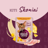 DELICKCIOUS konservuotas pašaras su antiena ir uogomis suaugusioms katėms, 80 g