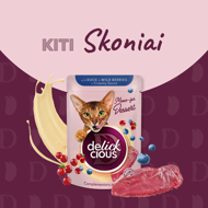 DELICKCIOUS konservuotas pašaras su triušiena ir egzotiniais vaisiais suaugusioms katėms, 80 g paveikslėlis