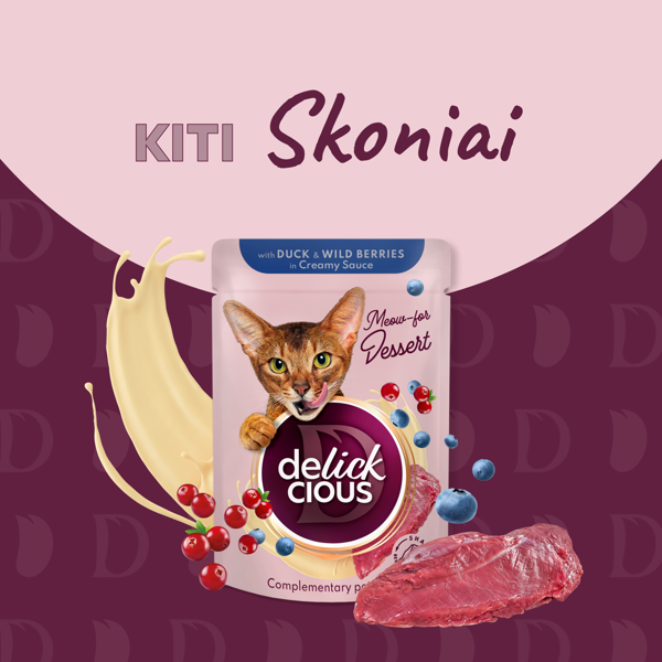 DELICKCIOUS konservuotas pašaras su triušiena ir egzotiniais vaisiais suaugusioms katėms, 80 g paveikslėlis